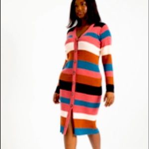 Eloquii Long Sleeve Cardigan Sweater Dress